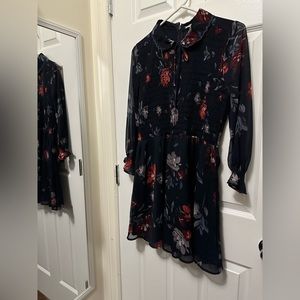ABERCROMBIE & FITCH navy floral tunic dress